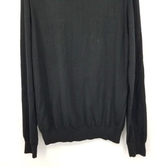 Michael Kors Wool Blend Black Long Sleeved 1/4 Zip Sweater Large Smart Casual - Picture 9 of 9